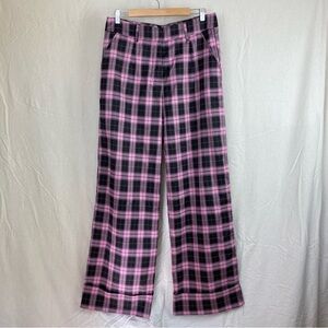 IAMGIA Aria Pants Pink/Black Plaid Wide Leg Size L